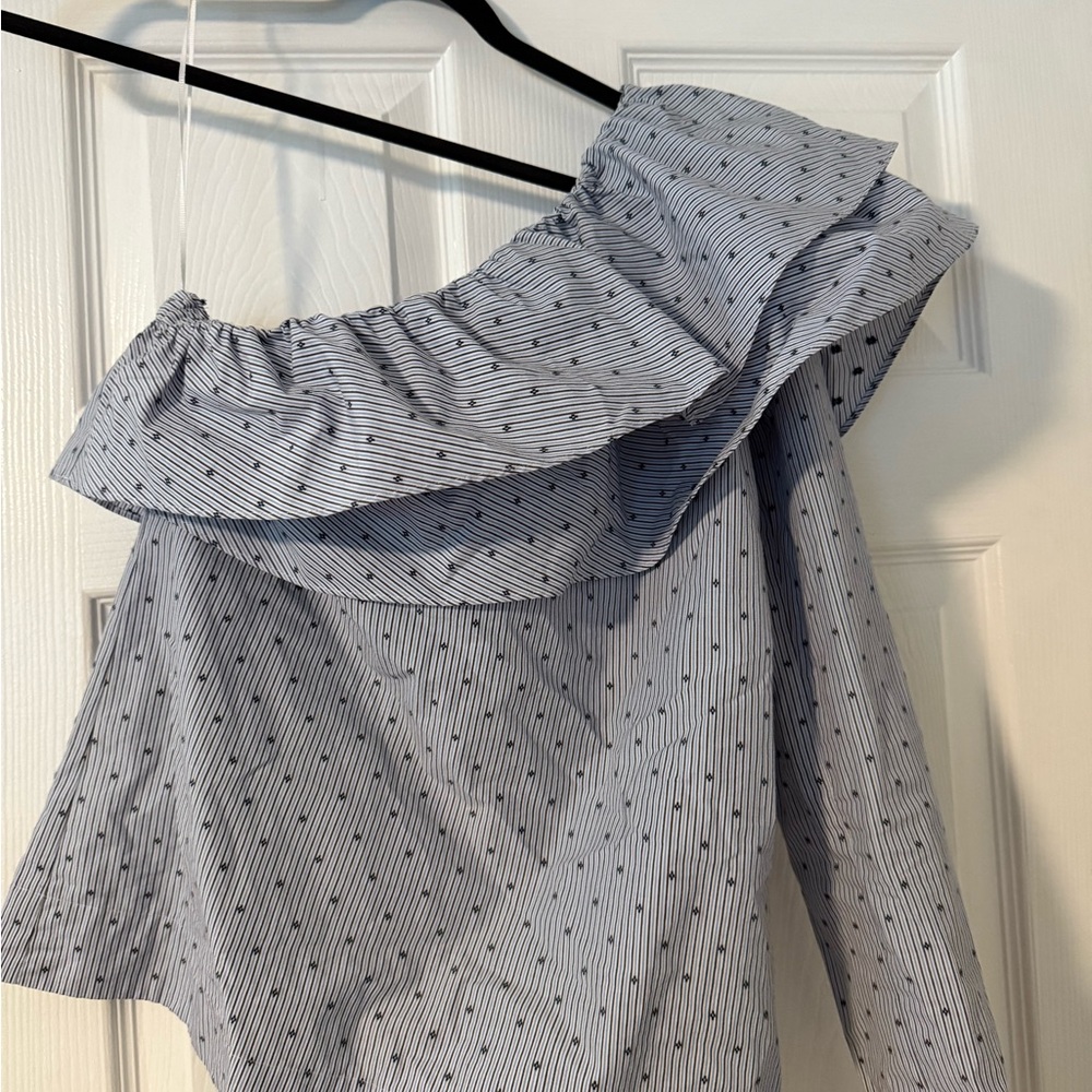 Maje Striped Off-Shoulder Top